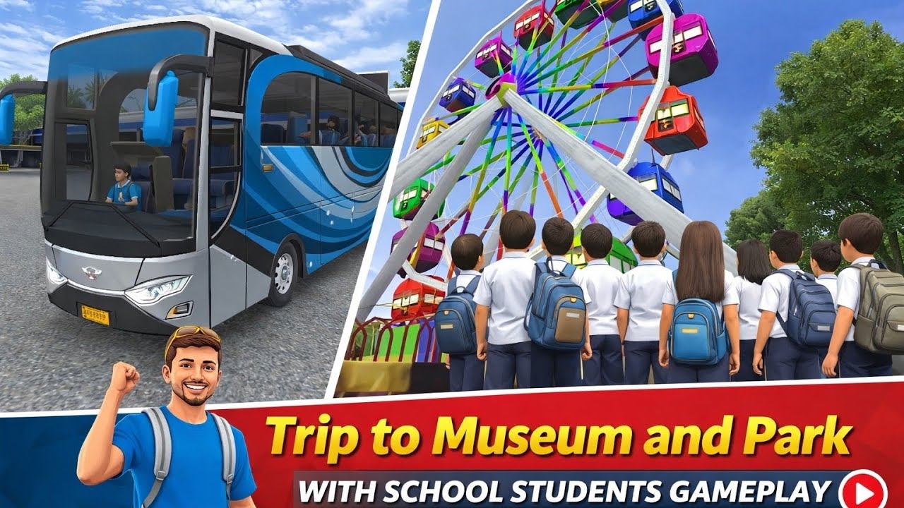 School Trip to Museum & Park 🚌 | Bus Simulator Indonesia Gameplay | Android