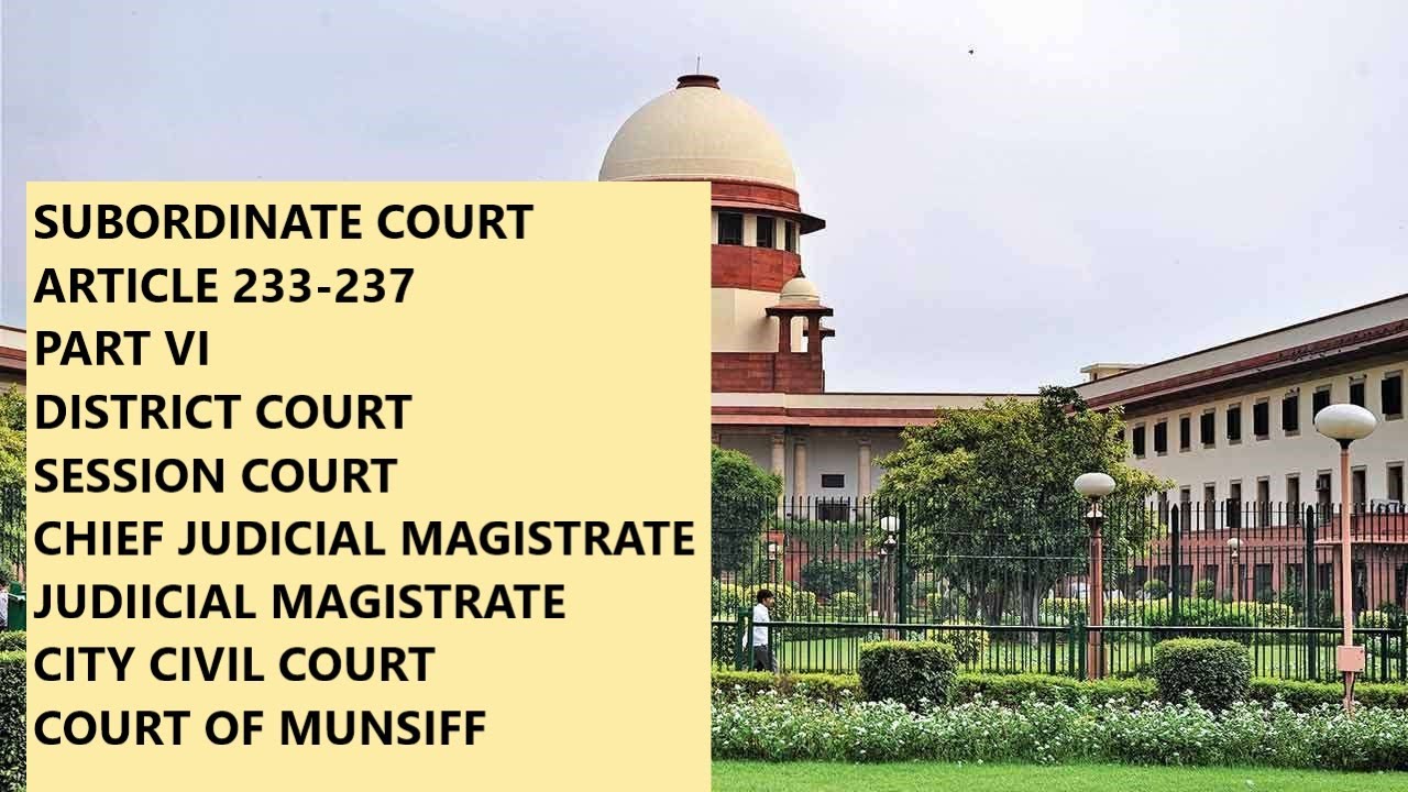 INDIAN POLITYS|UBORDINATE  COURT (ART 233-237))DISTRICT COURT||SESSION COURT||CHIEF JUD MAGISTRATE||