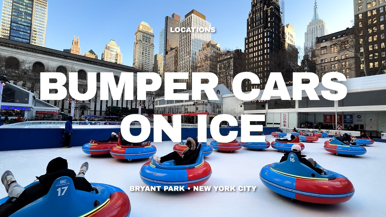 Bumper Cars on Ice NYC | Bryant Park Winter Village
