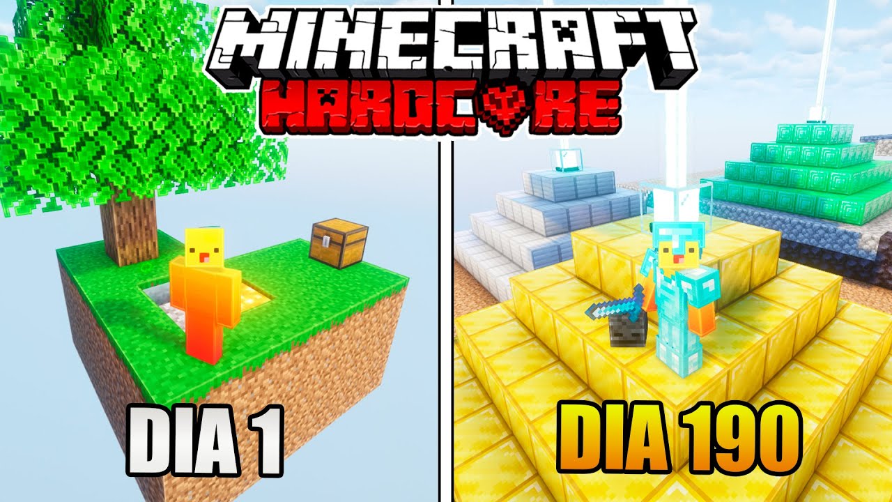 Sobreviv&iacute; 190 D&iacute;as en Skyblock Cl&aacute;sico en Minecraft Hardcore