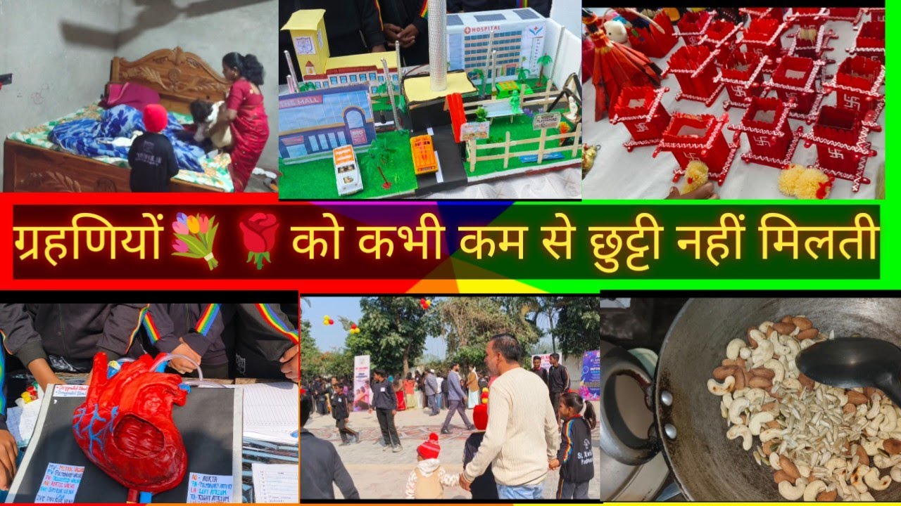 ग्रहणी🌺के लिए घर के एंजाइना छोटे बड़े कामों की कोई कमी नहीं😭school ka special Event💐dry fruit powder