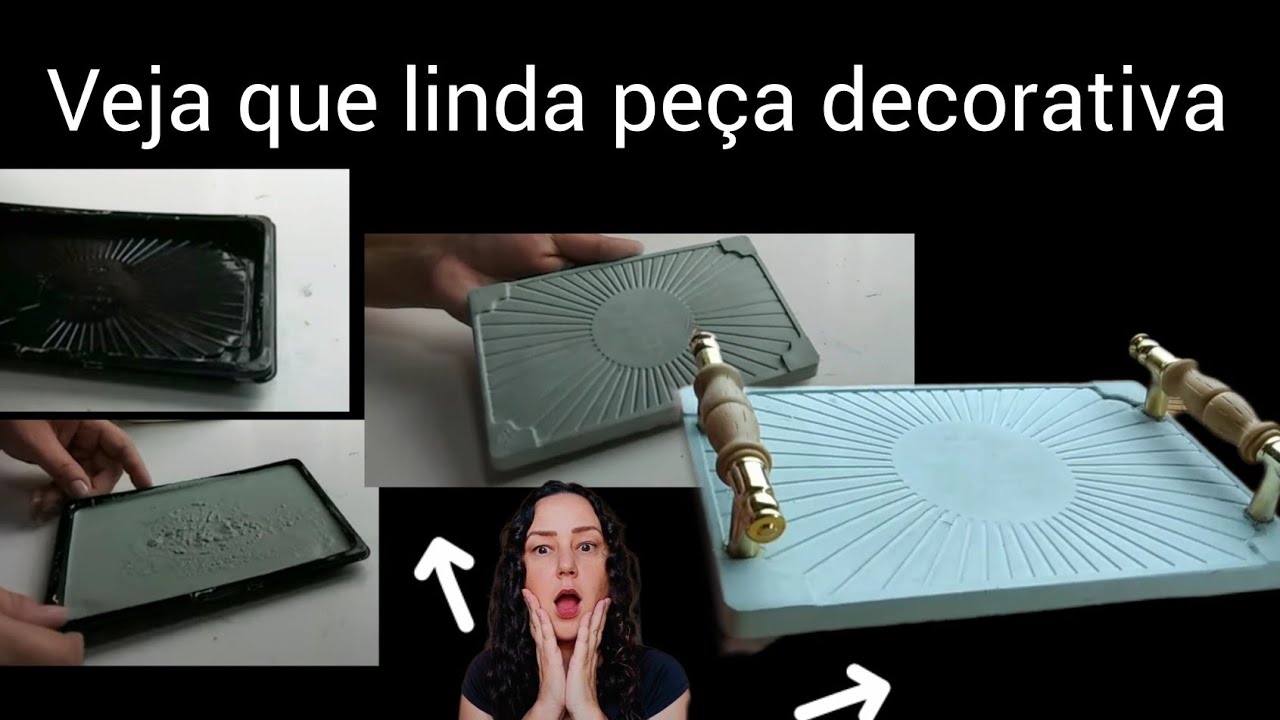 COMO FAZER BANDEJA DE CIMENTO | Faça você mesmo linda peça decorativa