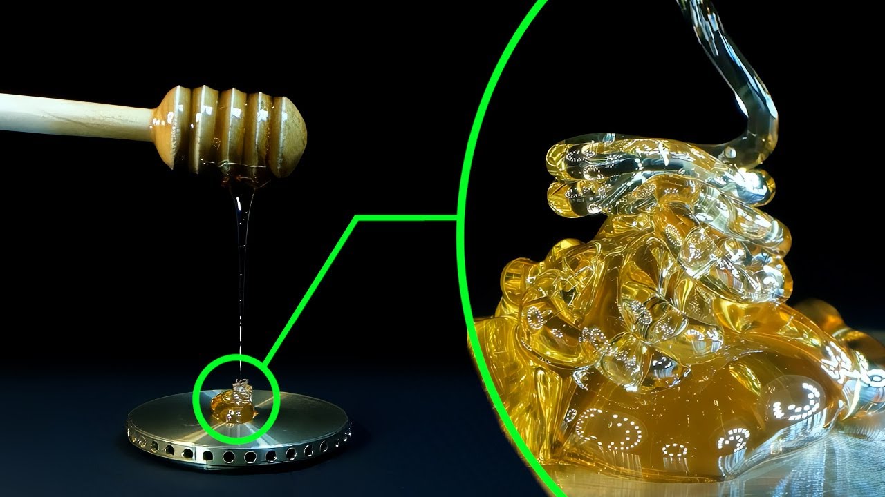 Honey dripping in macro asmr