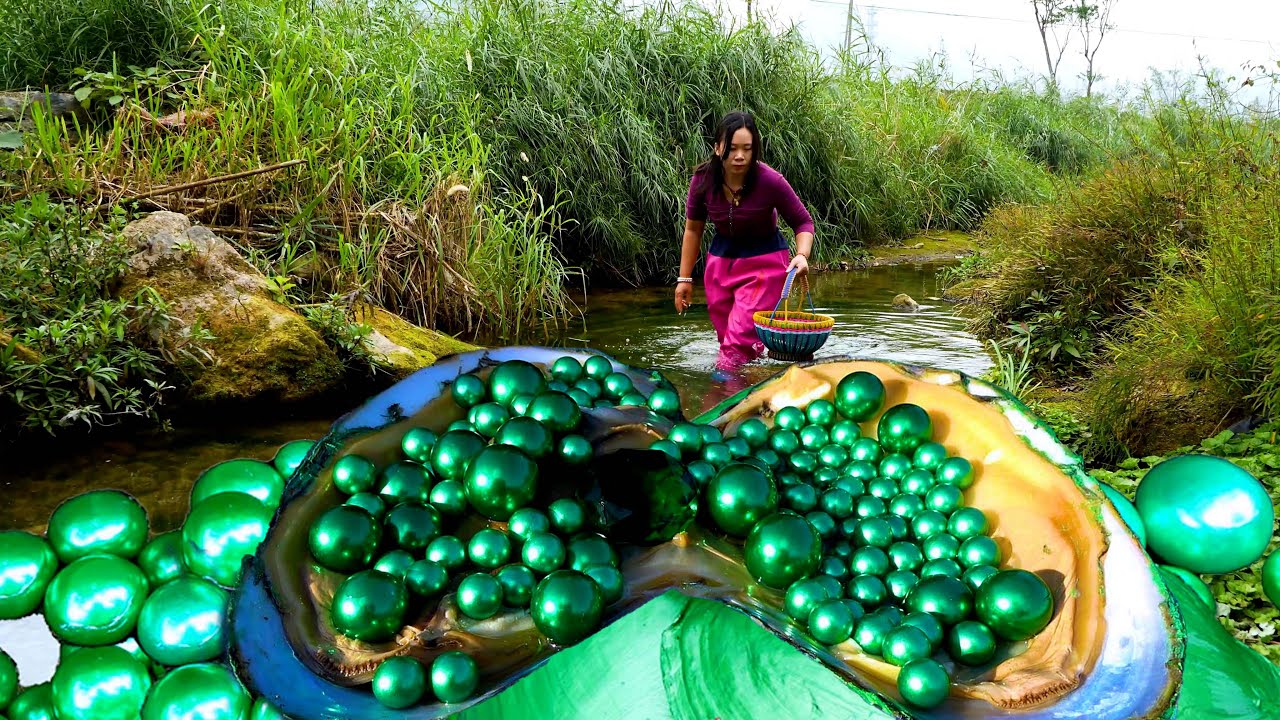 🎁🎁Sparkling giant green clams, nurturing enchanting green pearls, priceless