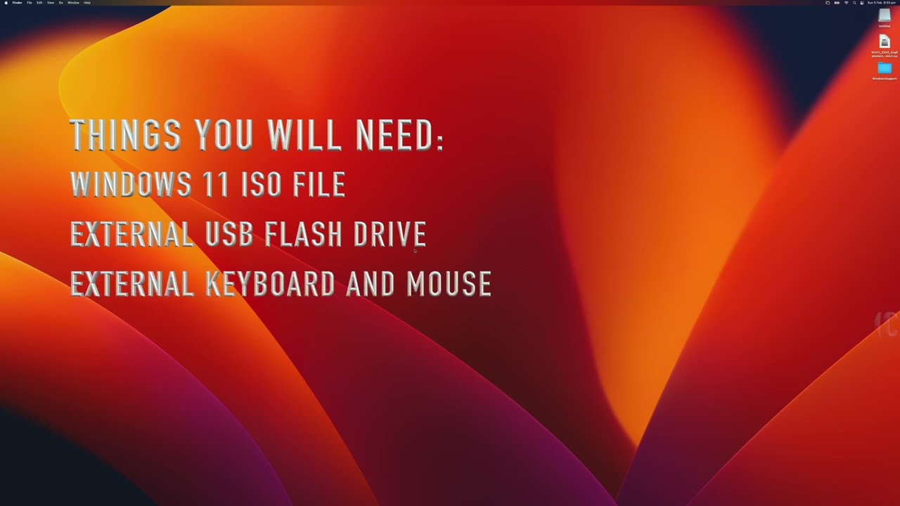Installing Windows 11 on Intel based Mac