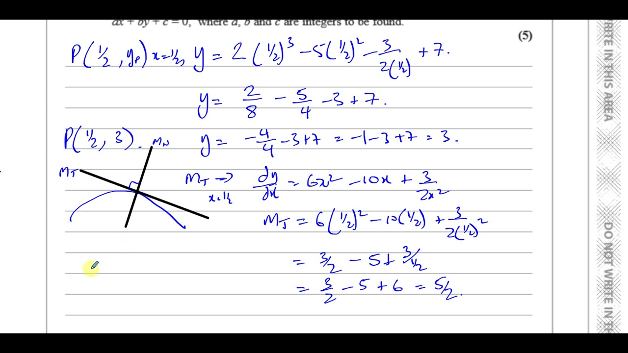 WMA11/01 (Edexcel) IAL P1 January 2021 IAL Q1  Applications of Differentiation, Equations of Normals
