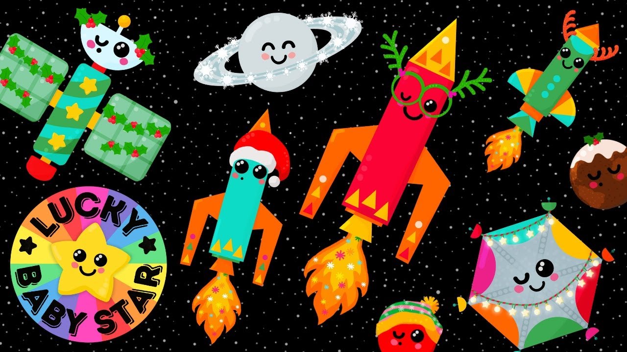 Jingle Bells Space Rocket Ride!🎄 Christmas Baby Sensory Adventure 🚀