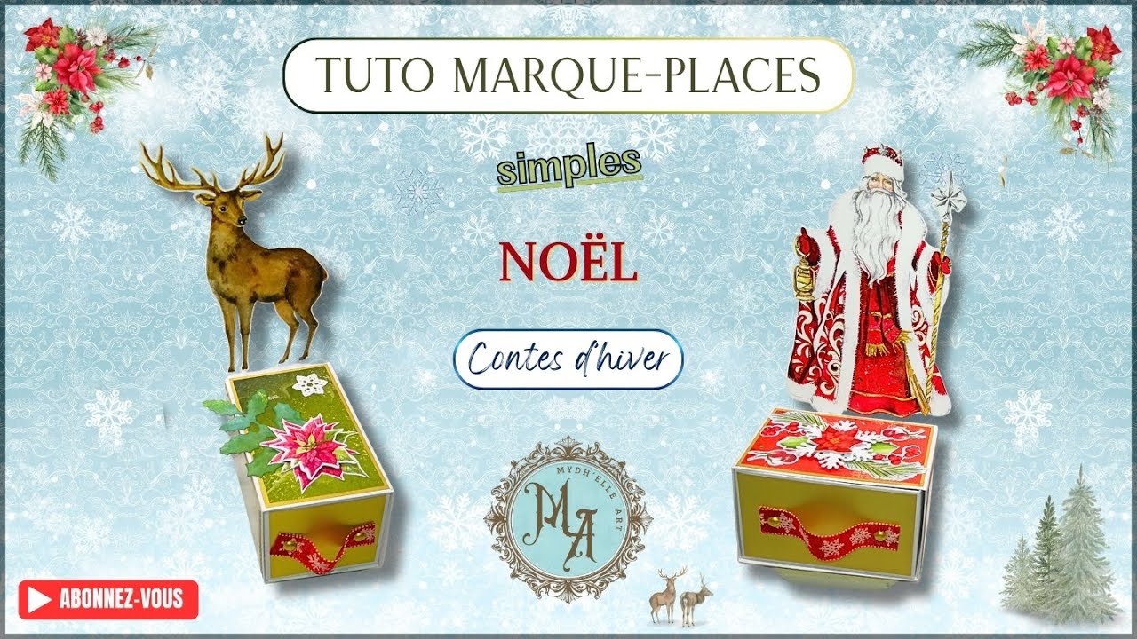 🎅🎄 TUTO MARQUE-PLACES MODULABLES POUR NOËL #noel #scrapbooking #diy @Mydh'elle Art