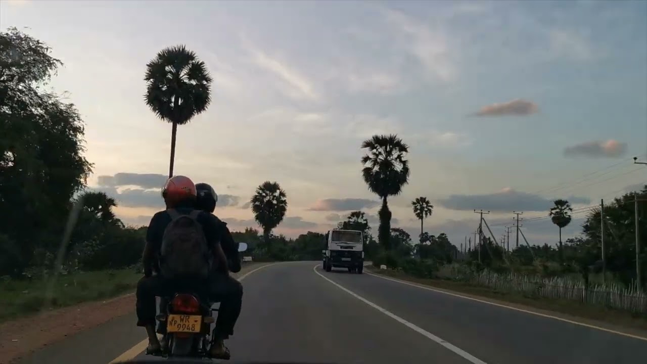 Sri Lanka, Kilinochchi to Jaffna, a scenic ride. Lean back and enjoy! Elephant Pass, Palai,Kodikamam