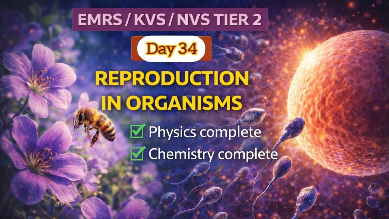 Reproduction in organism Emrs KVS NVS tgt science full concepts + MCQ+ descriptive question 