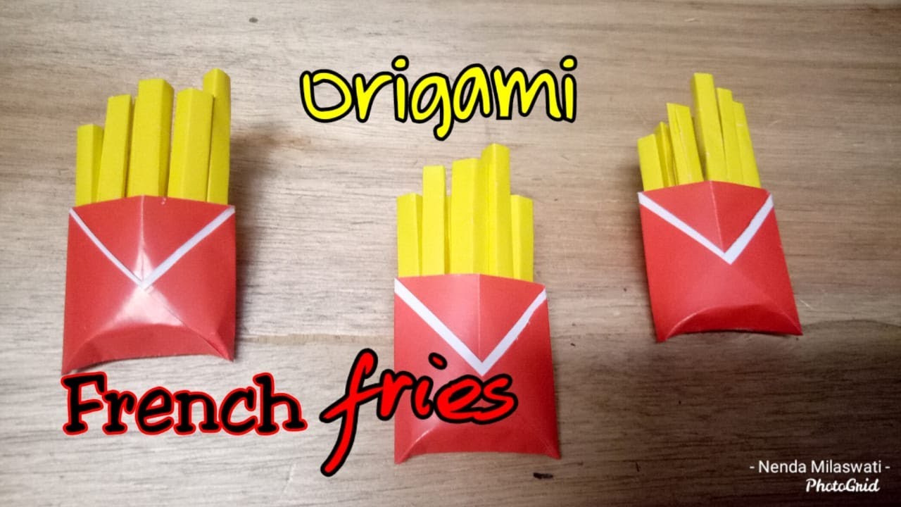 Cara membuat origami french fries / kentang goreng