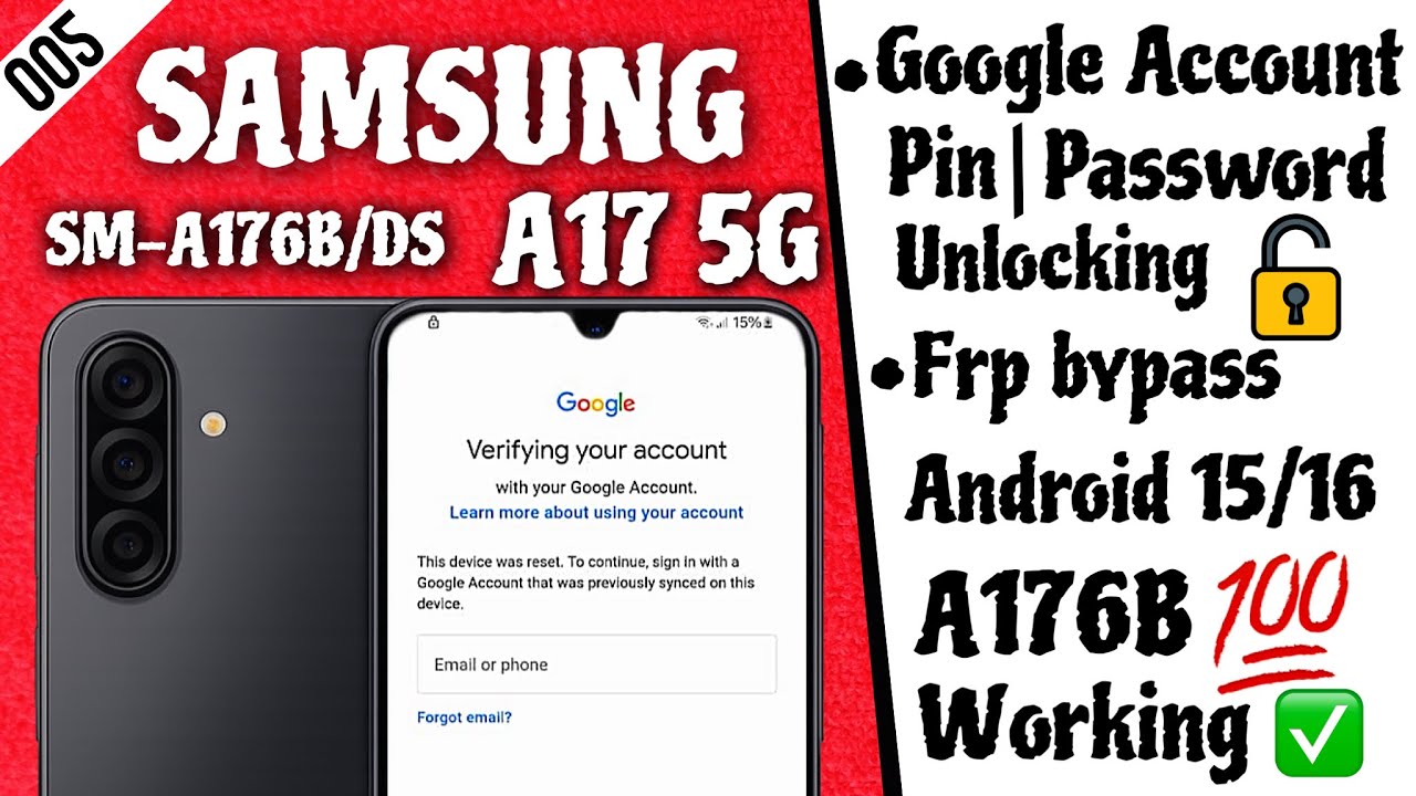 Обход блокировки Google Account FRP на Samsung A17 5G под Android 16 ✅ Бесплатный инструмент для ...