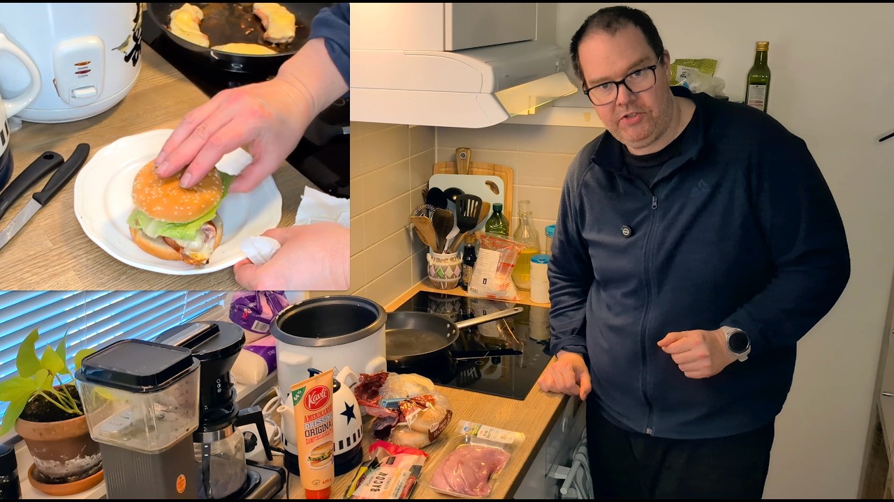 Jag lagar baconlindad ostschnitzelburgare