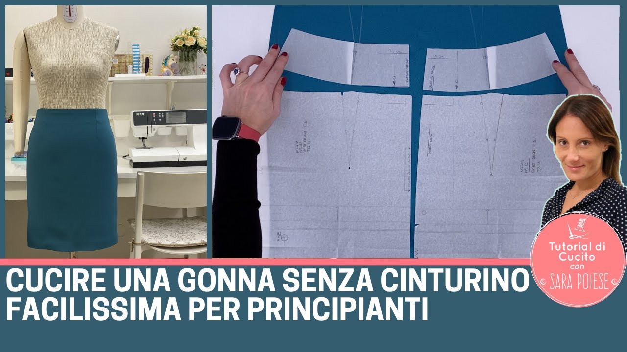 Cucire gonna senza cinturino per principianti facilissima | sartoria con Sara Poiese