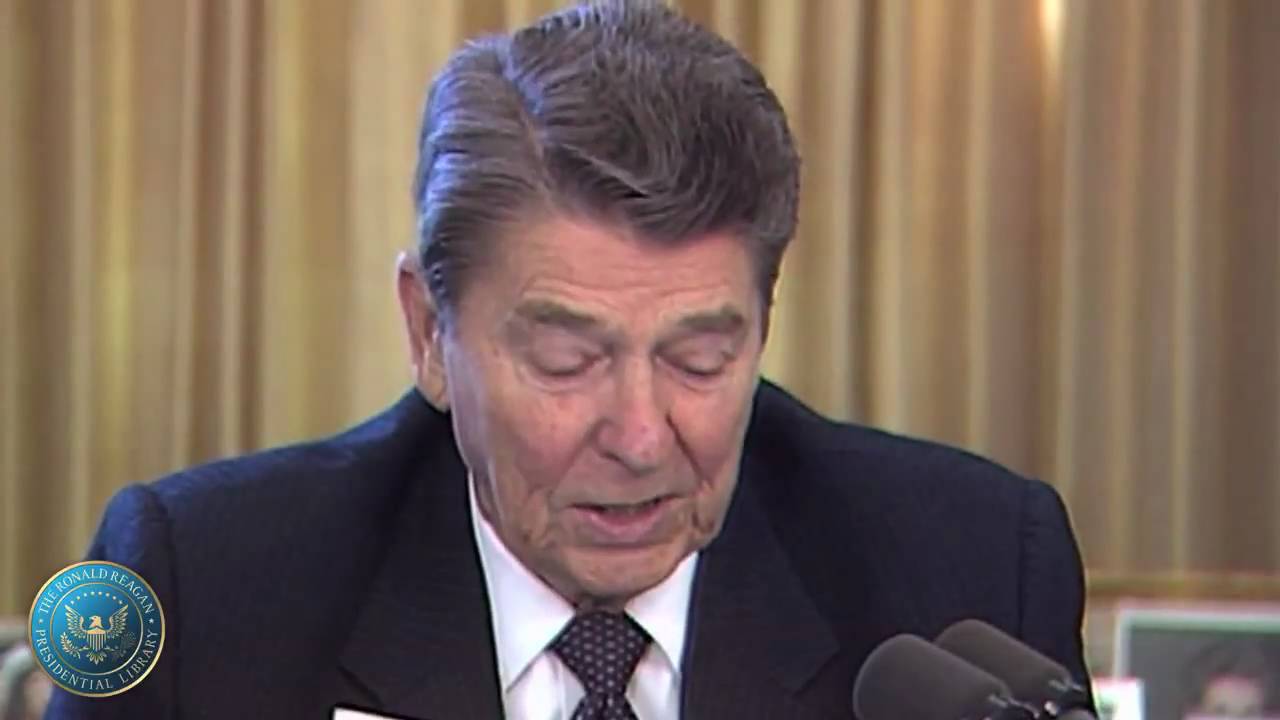 Радиообращение президента Рейгана о свободной и справедливой торговле и бюджетном дефиците – 16 м...