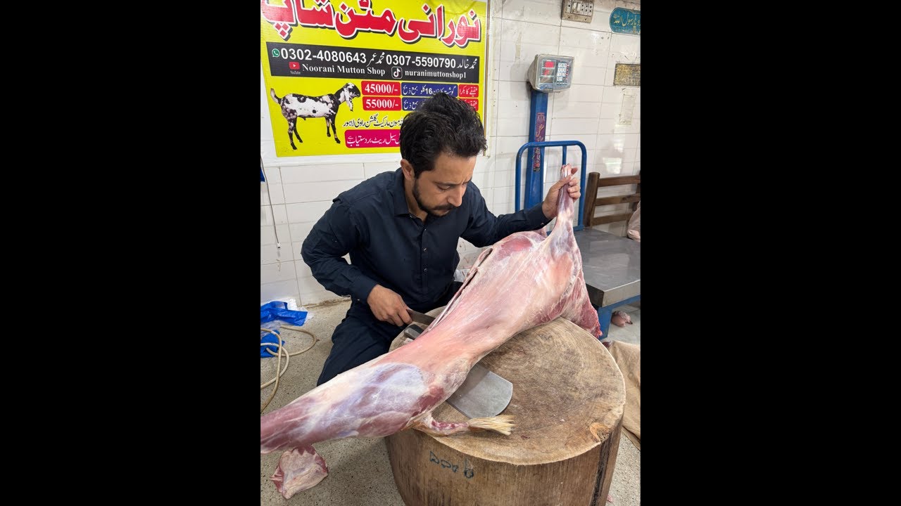 Noorani Mutton shop whole saler is live!a jaoo sb ali bhai k sath full bakra cutting❤️
