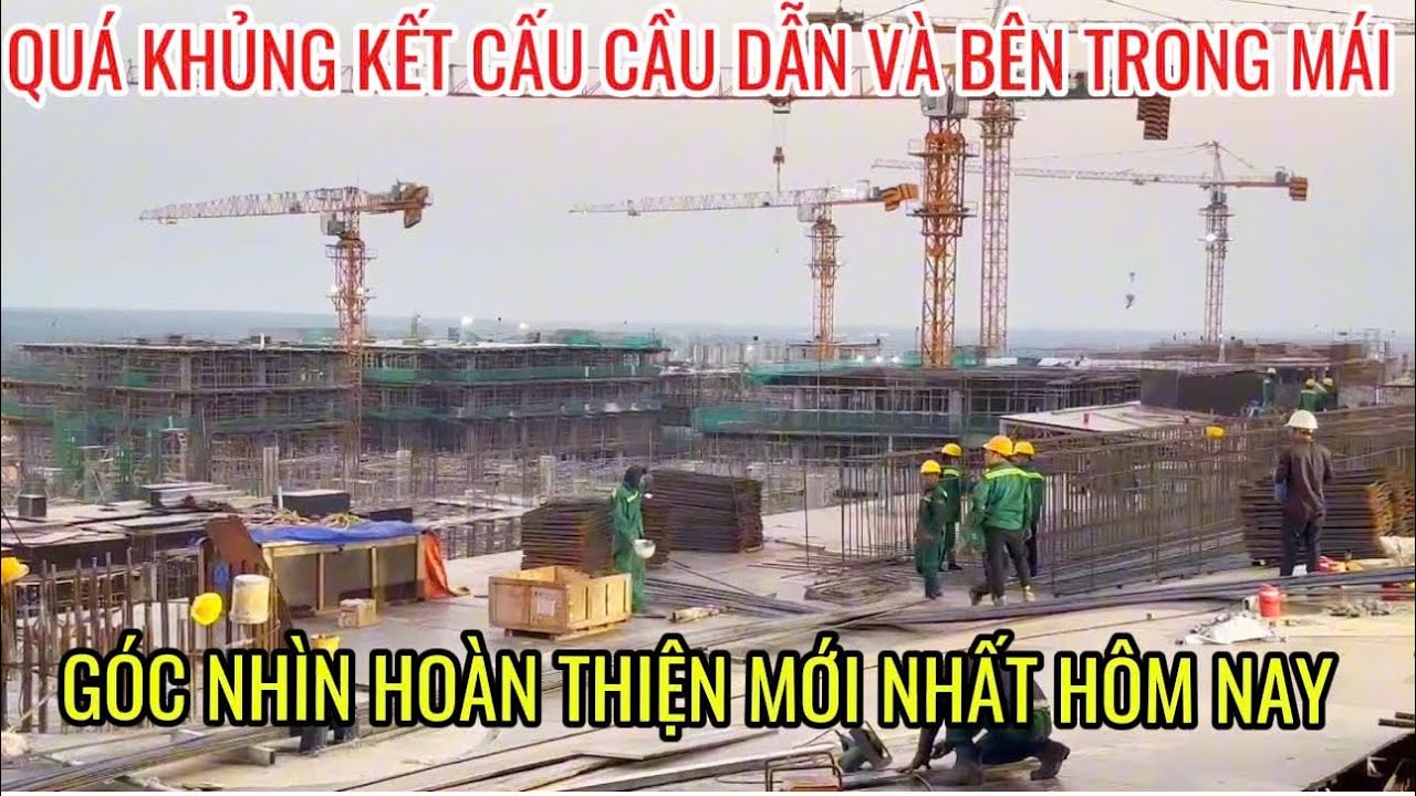 TIẾN ĐỘ THI CÔNG CÁC HẠNG MỤC PHẦN THÔ SẮP XONG CỦA NHÀ ĐỂ XE NHÀ GA SÂN BAY LONG THÀNH