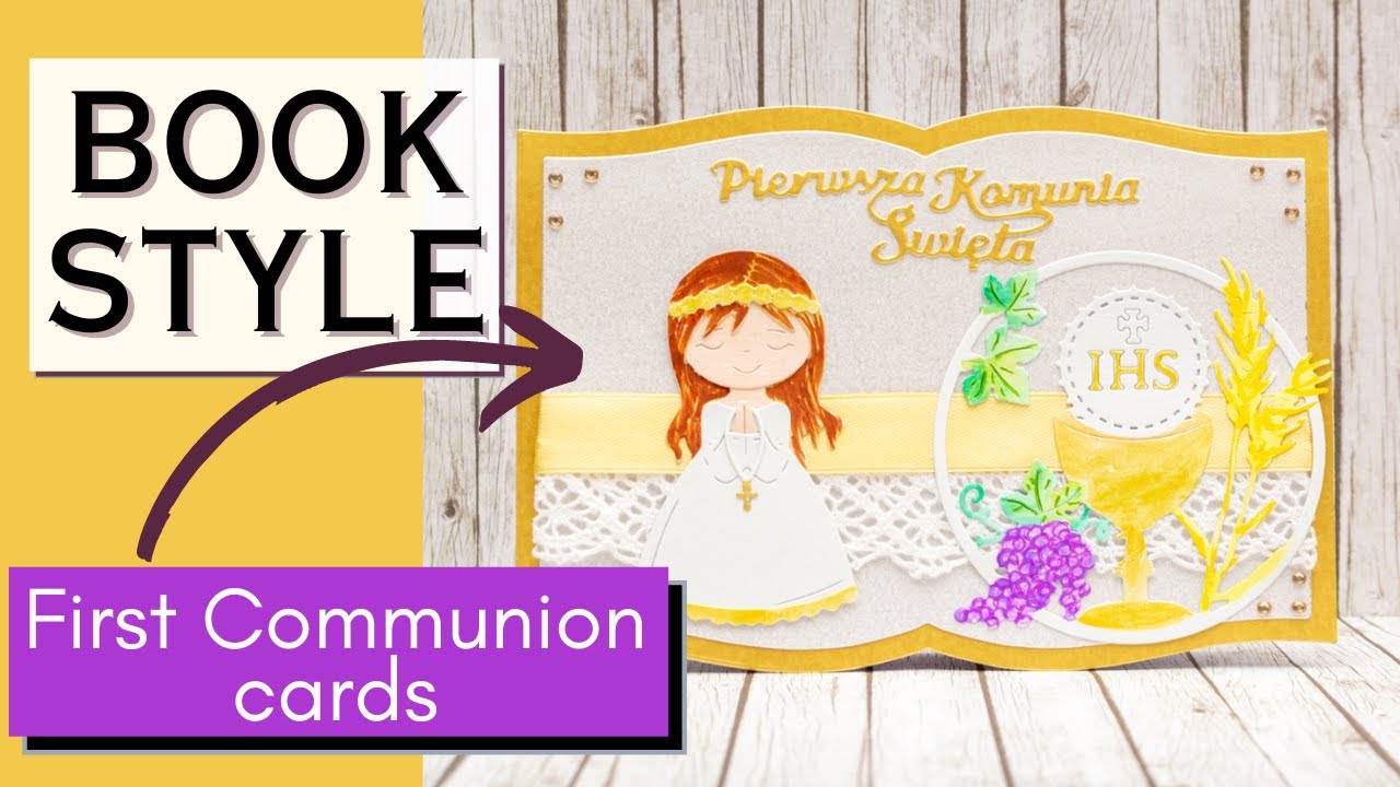 BOOK STYLE First Communion Cards The Quick Way / Story Book cutting die from Crafter's Companion