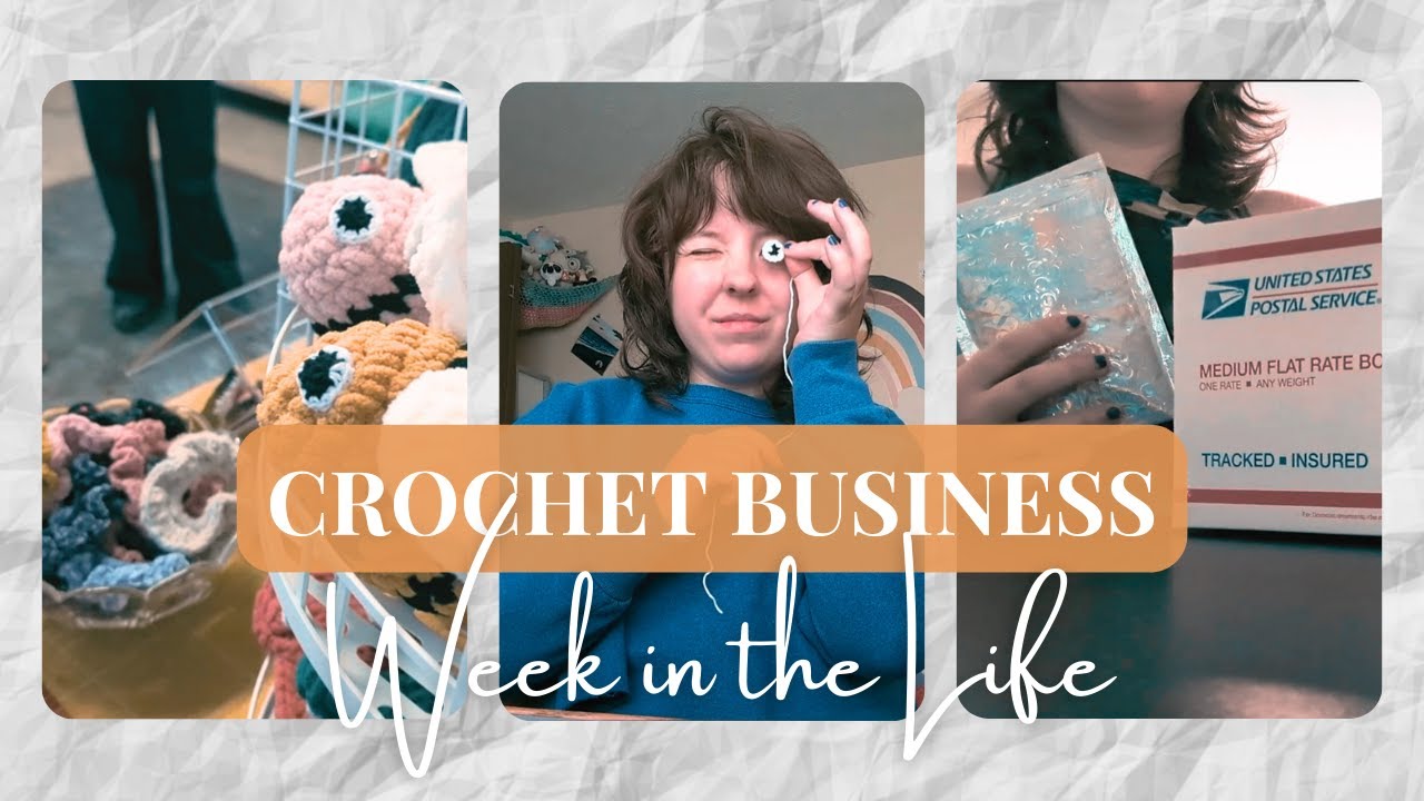 Small Crochet Business Vlog - packing etsy orders, market prep