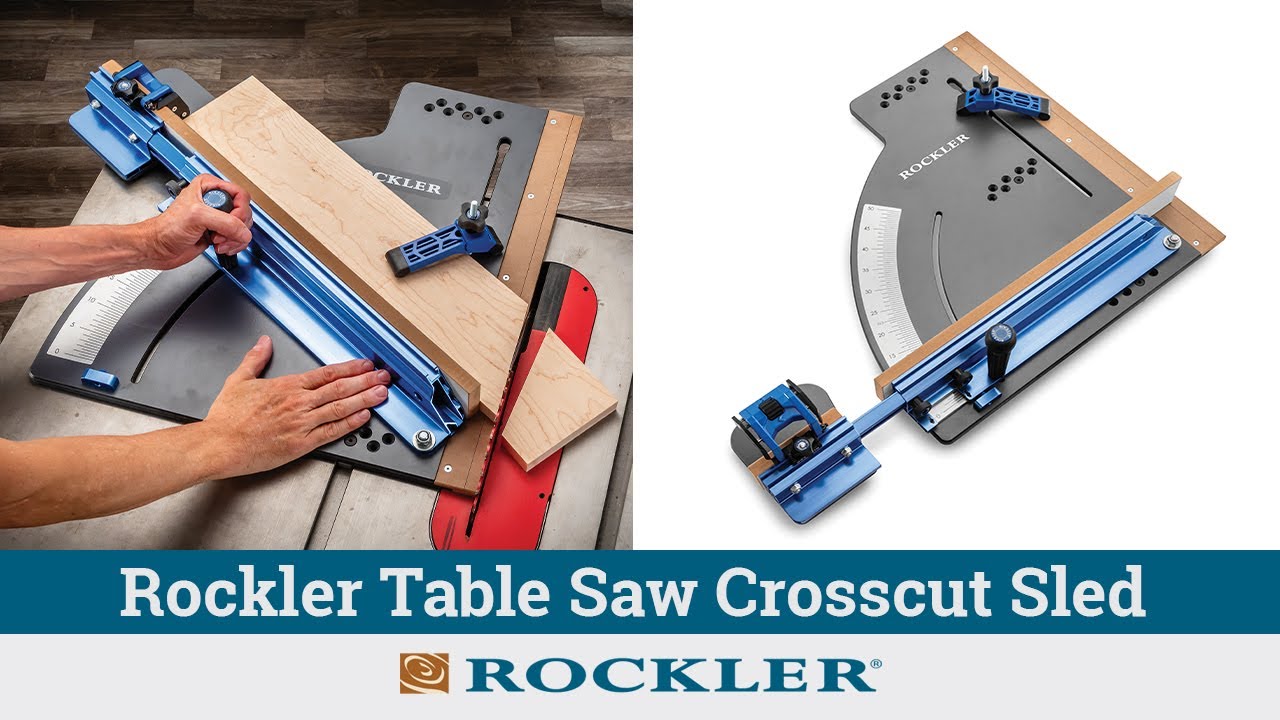Настольная пила Rockler с поперечной пилой, салазками и платформой для сброса