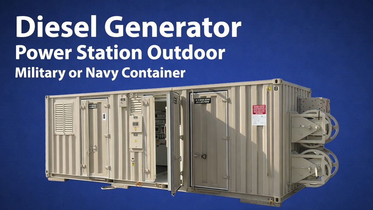 GEN-GER Diesel Generator Power Station Outdoor for Military or Navy Container with Grid Connection