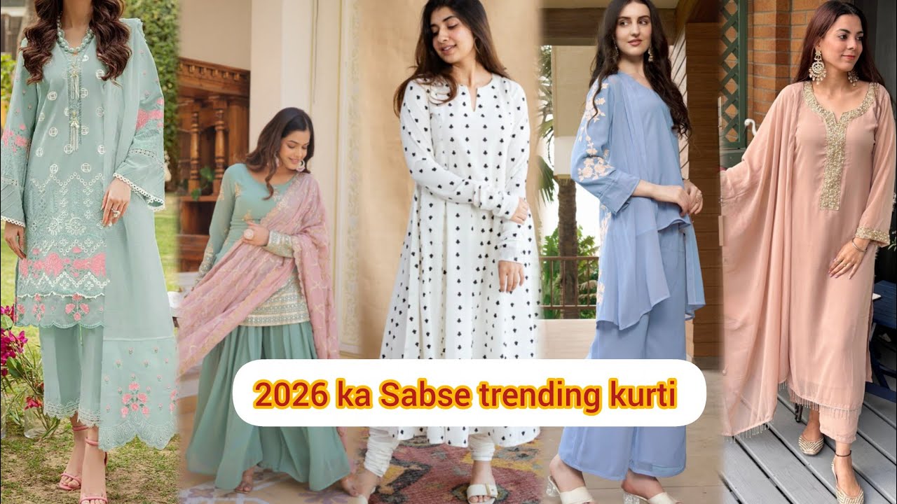 #2026 new dress design plazo kurti!Latest kurti plazo suit design Long kurti plazo designs#trending