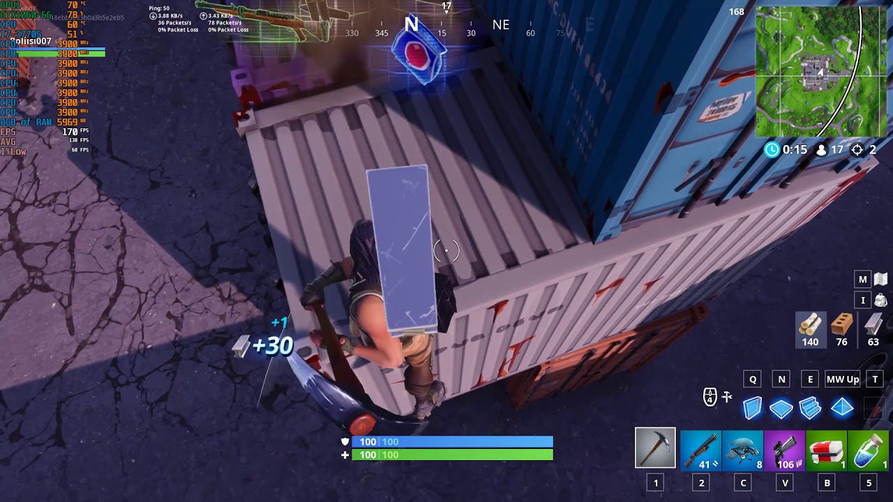 i7 3770s @3.9Ghz & GTX 1060 6GB, fortnite