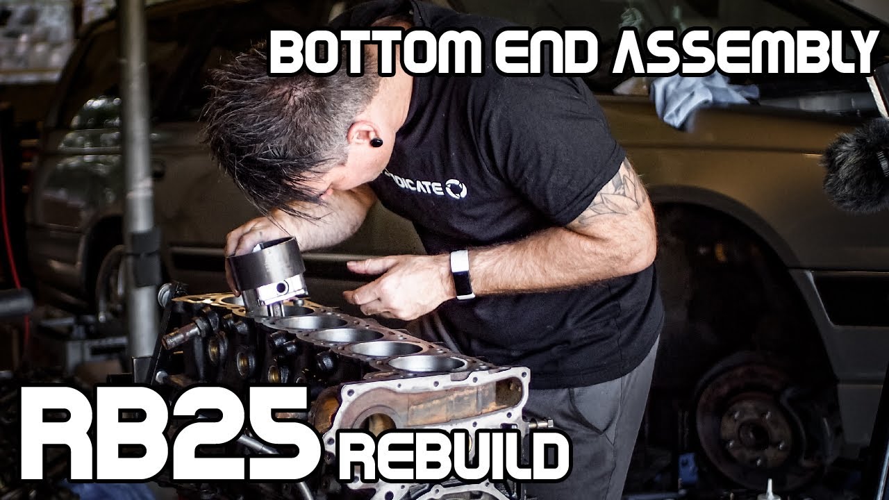 Сборка блока RB25 с шатунами RB26 &mdash; создание более мощного двигателя