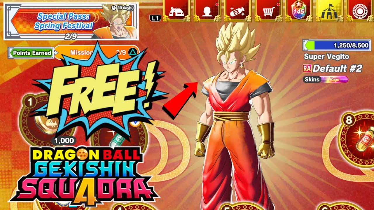 SUPER VEGITO SPRING FESTIVAL EVENT FOR FREE RAGE SKIN! | DRAGON BALL GEKISHIN SQUADRA