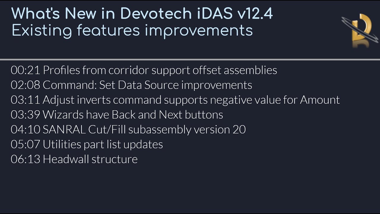 What's New in Devotech iDAS v12.4 - Existing Features Improvements