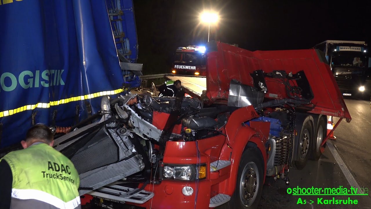 SCHWERER LKW UNFALL AUF DER A5 - [Führerhaus komplett abgerissen] - Bergung des Wracks | [E]