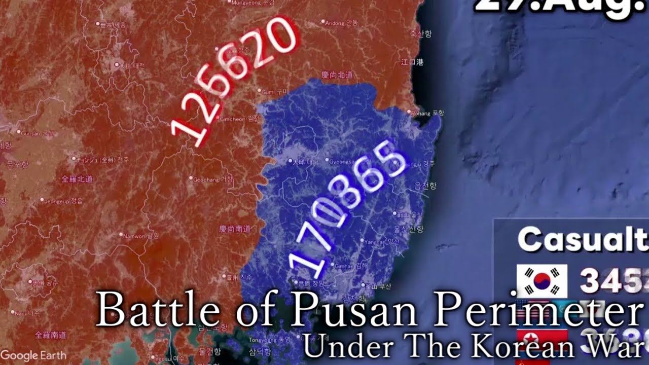 Battle of the Pusan Perimeter (The Korean War) Using the Google Earth