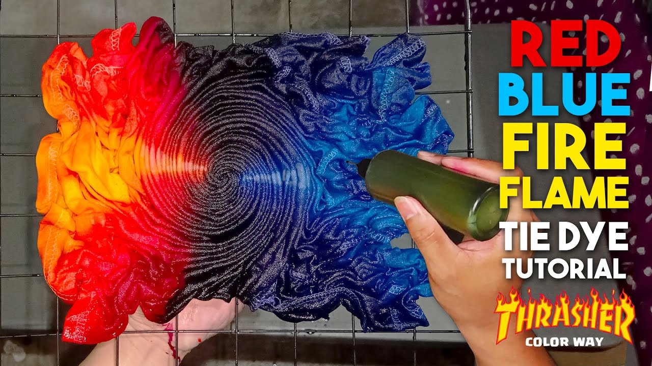 Spiral Scrunch Fire Flame Tie Dye (Trasher) Tutorial by Tali at Kulay