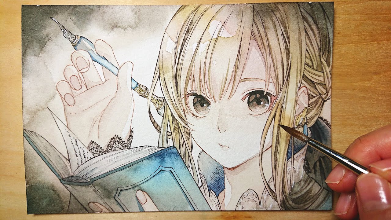 【透明水彩】イラストメイキング【夜更かし】●Watercolor Painting