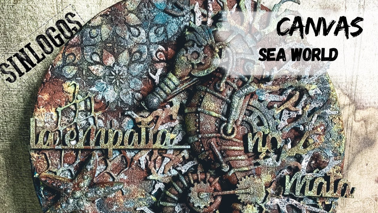 MIXED MEDIA Art Canvas |⚙️Steampunk 🐙Sea World 🐬| from SINLOGOS scrap