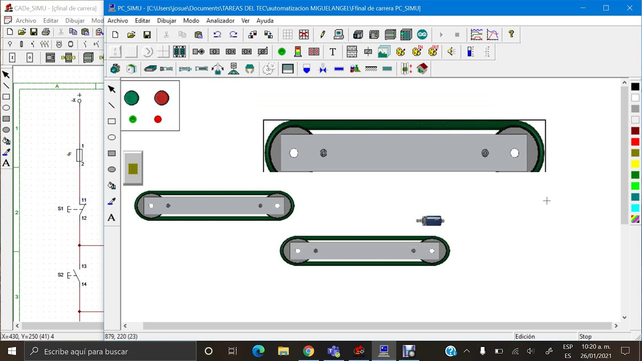 SIMULACION DE BANDAS TRANSPORTADORAS CON PC SIMU Y CADE SIMU