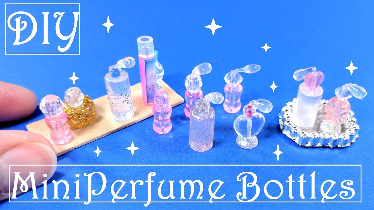 DIY Miniature Perfume Bottles & Tray - Dollhouse Beauty Products
