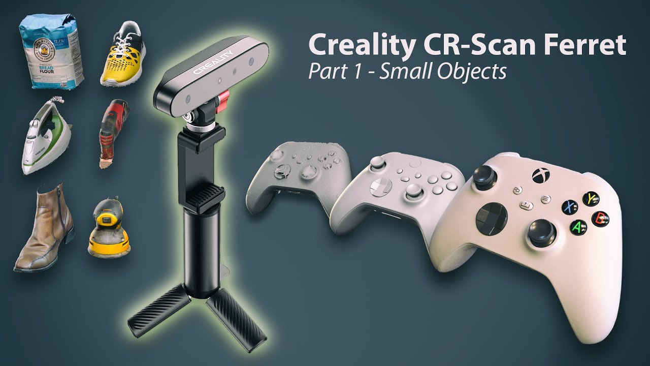 CR-Scan Ferret, часть 1 — Тесты сканирования мелких объектов с помощью поворотного стола и ноутбука!