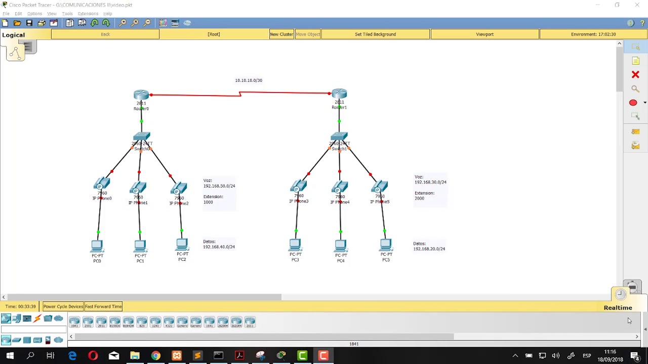 Configuración de Telefonía IP (VoIP) - Packet Tracer
