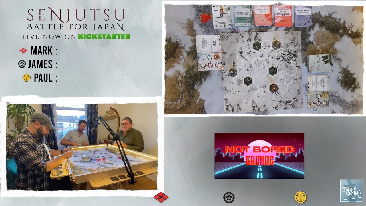 Senjutsu Battle Report #5 James Vs Paul Vs Mark (Not Bored Gaming)