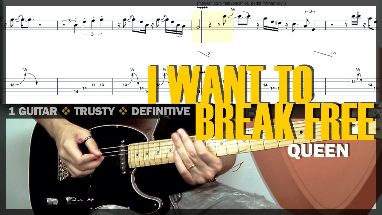 I Want to Break Free | Guitar Cover Tab | Solo Lesson | Synth Tone Effect | BT w/ Vocal 🎸 QUEEN